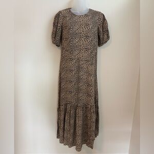 Anthropologie Maeve Animal Print Midi Dress